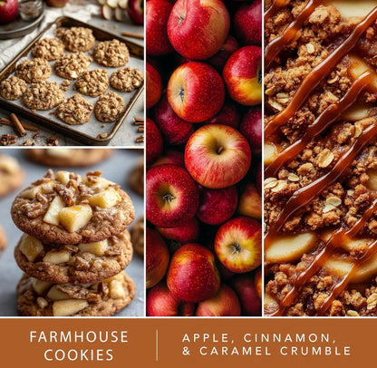 Scentsationals Fall Wax Melts Home Sweet Home - Cinnamon Apples, Salted Caramel Butter Cream & Farmhouse Cookies, 10oz (24 Cubes)