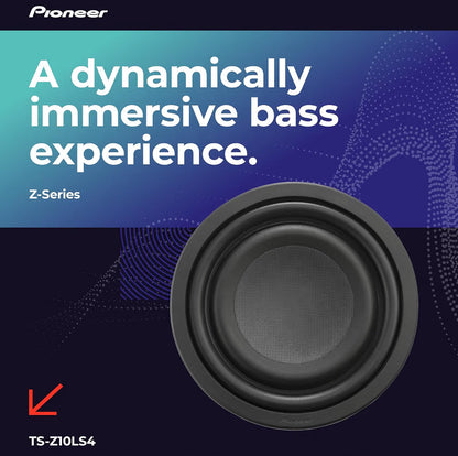 Pioneer Z-Series TS-Z10LS4 Shallow-Mount 10" Subwoofer 1300W Max
Shallow-Mount Design, Deep Bass in Tight Spaces, Compact, Slim, Truck/Car Subwoofer