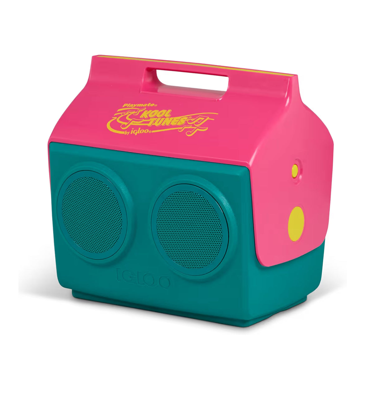 Igloo KoolTunes Retro Cooler – 14 Qt Playmate Bluetooth Boombox w/ Built-In Speakers (Jade - Pink)