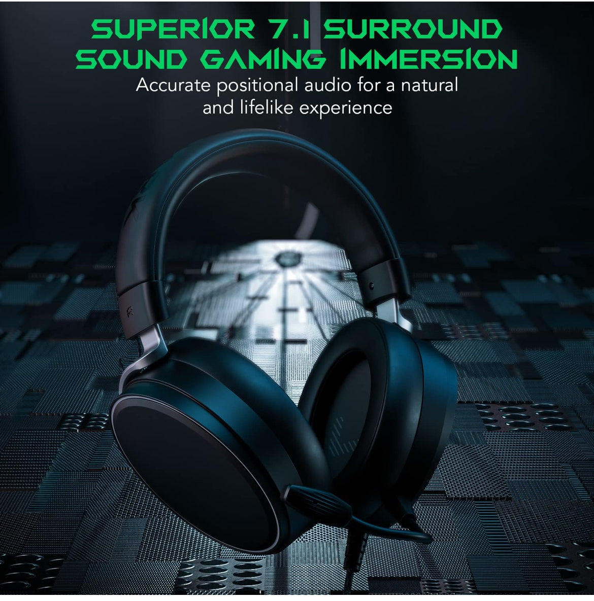 Black Shark Gaming Headset 7.1 Spatial Surround Sound, Detachable Noise Cancelling w/ 3.5 mm Audio Jack - NEW