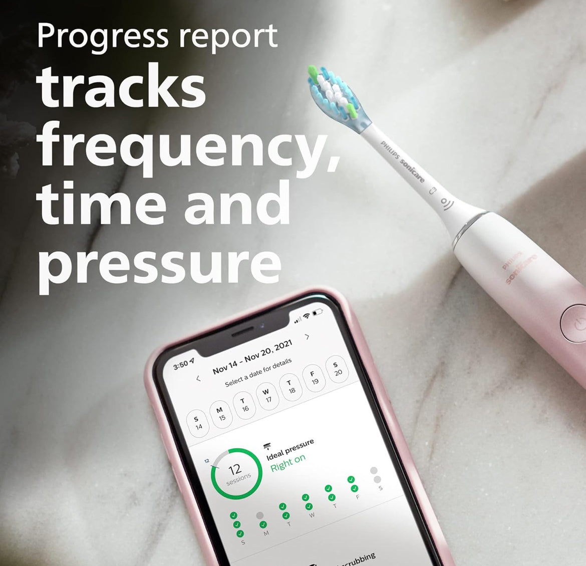 PHILIPS Sonicare 9000 Special Edition Rechargeable Toothbrush - Pink/White (HX9911/90)