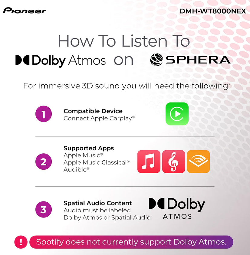 Pioneer DMH-WT8000NEX 10.1" Touchscreen Single Din Dolby Atmos Car Stereo
Digital Multimedia Receiver, Wireless Apple CarPlay & Android Auto, Wifi, Bluetooth, HD Radio, Rear Camera Inputs