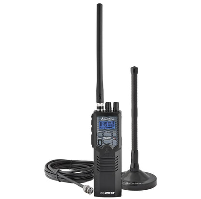 Cobra HHRT50 Padreis CB Radio – 2-rigting Handheld Noodradio met Toegang tot Volle 40 Kanale en NOAA Waarskuwings, Dak Magneetmonteer Antenna en Omni-rigting Mikrofoon, Swart, 6.3" x 2" x 1.75"