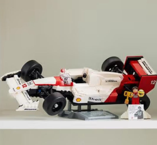 LEGO Icons McLaren MP4/4 & Ayrton Senna Minifigure Model Car Kit - Buildable F1 McLaren Set