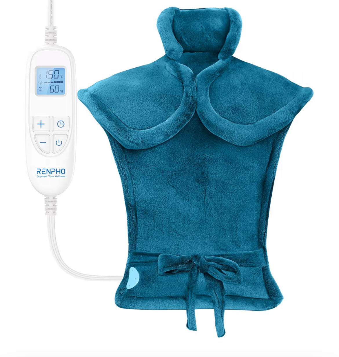 Back Heating Pad for Back Pain Relief - Neck and Shoulder Heat Pad, Auto Shut Off - (Blue)