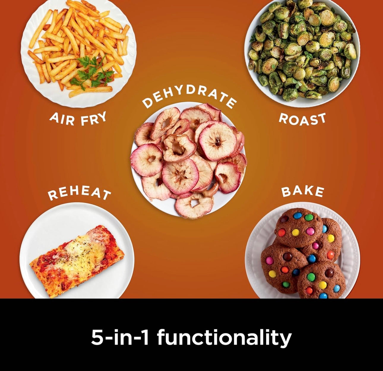 Ninja Air Fryer Pro 5-in-1, 5 QT Capacity, Air Fry, Bake, Roast, Reheat, and Dehydrate, Air Crisp Technology, Nonstick Basket & Crisper Plate, Grey, AF142
