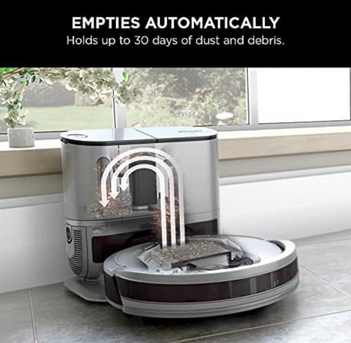 Shark AV911S EZ Robot Vacuum with Self-Empty Base, Bagless, Row-by-Row Cleaning - NEW