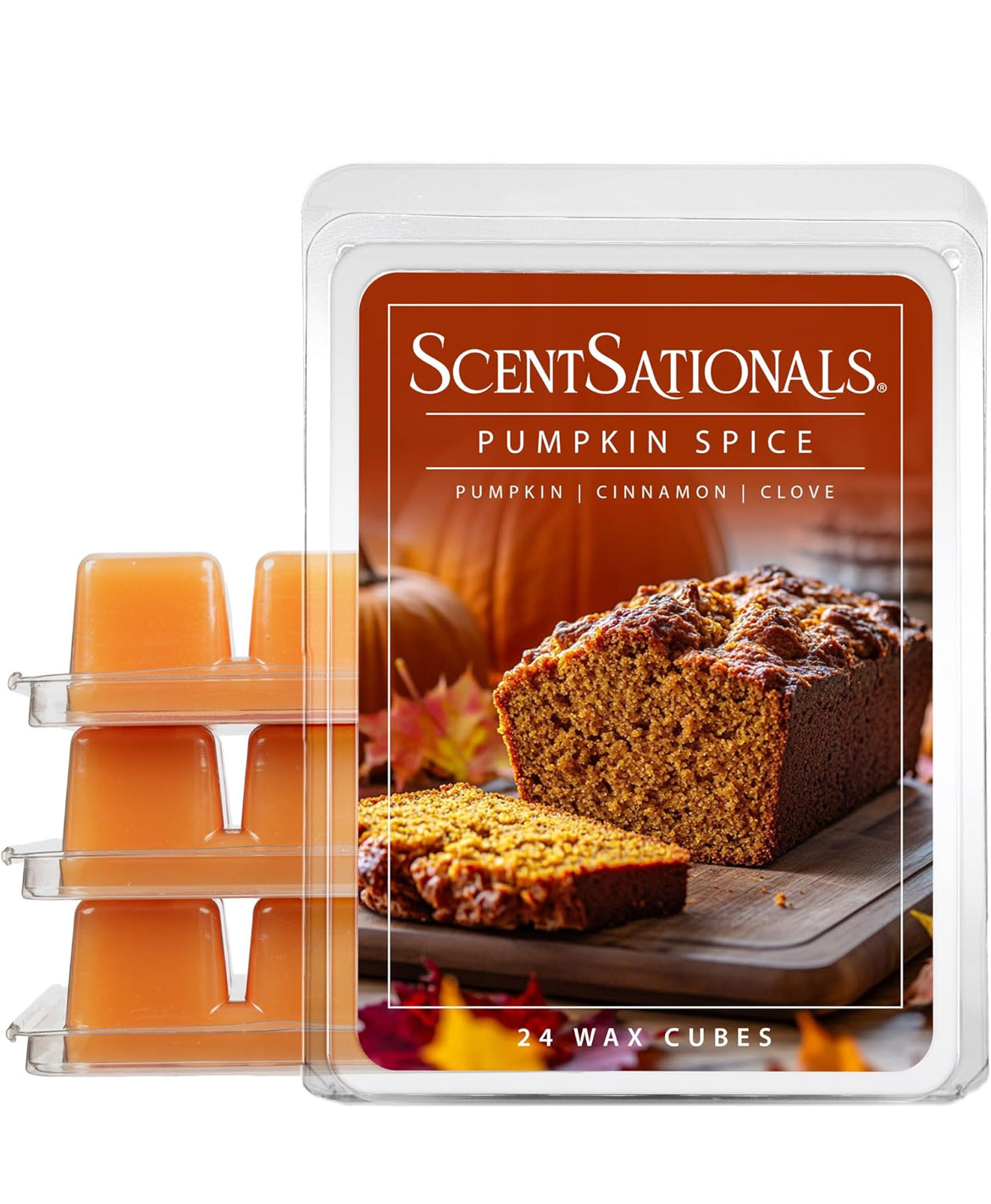 Scentsationals Wax Melts Strong Scent - Pumpkin Spice - Long Lasting Scented Melts for Warmers, 10oz (Pack of 4)