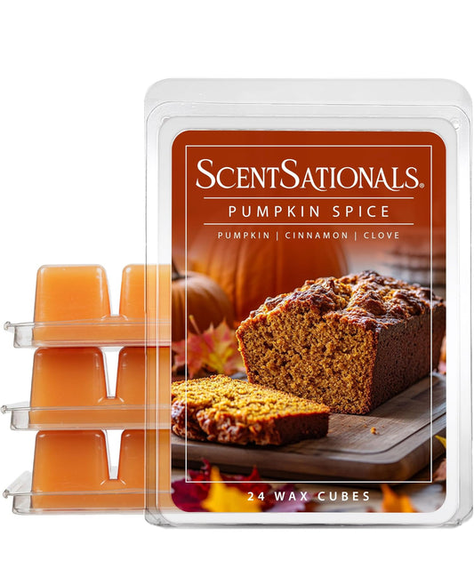 Scentsationals Wax Melts Strong Scent - Pumpkin Spice - Long Lasting Scented Melts for Warmers, 10oz (Pack of 4)