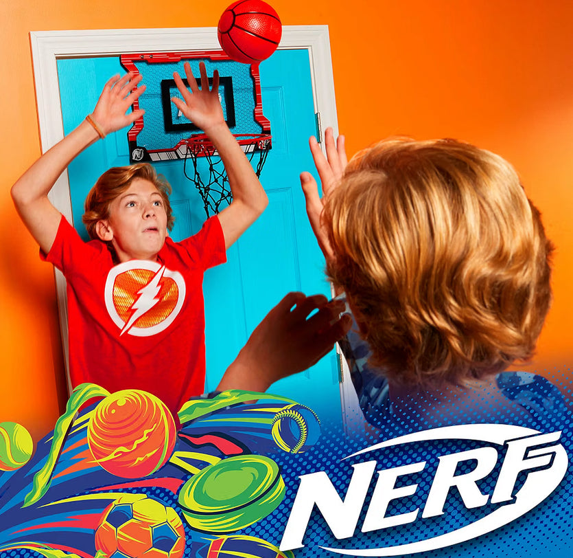 NERF Basketball Hoop Set - Pro Hoop Mini Hoop Set with Mini NERF Basketball - Steel Rim Great for Dunking