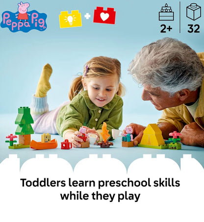 LEGO DUPLO Peppa Pig Kampeerreis Kleuterleerspeelding – Sensoriese Speelding vir Kreatiewe en Ontwikkelingspel