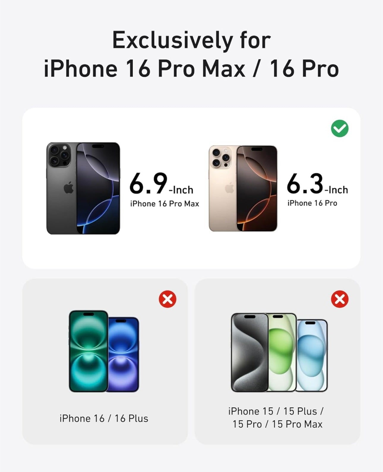 Anker Camera Lens Protector for iPhone 16 Pro/16 Pro Max, 2-Pack HD and Ultra-Durable -  (Light Brown)
