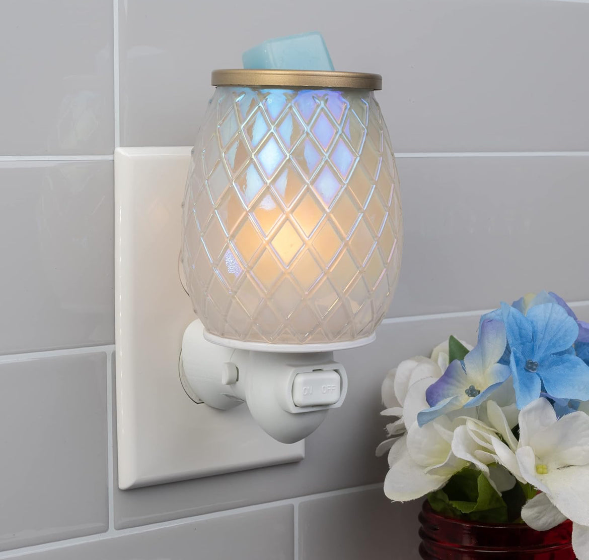 Scentsationals Accent Wax Warmer - Scented Wax Cube Melter - Electric Fragrance Plugin (Crystalette) Cream