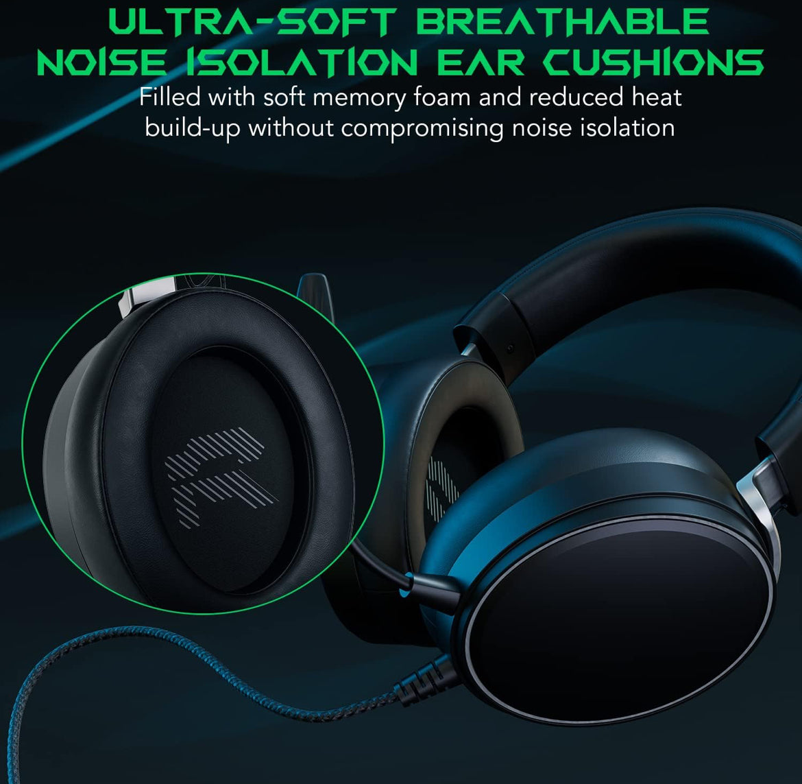 Black Shark Gaming Headset 7.1 Spatial Surround Sound, Detachable Noise Cancelling w/ 3.5 mm Audio Jack - NEW