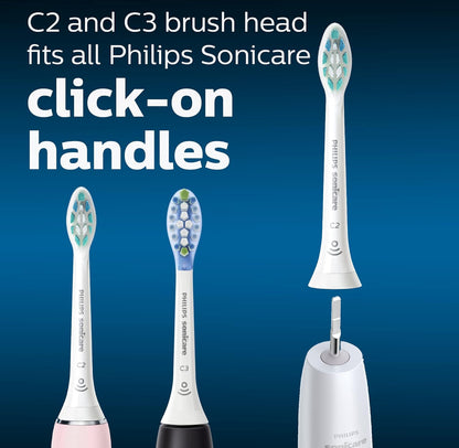 Philips Sonicare Oorspronklike Tandeborselkop Verskeidenheidspak, C3 Premium Plaque Control en C2 Optimal Control, 3 Borselkoppe, Wit, HX9023/69