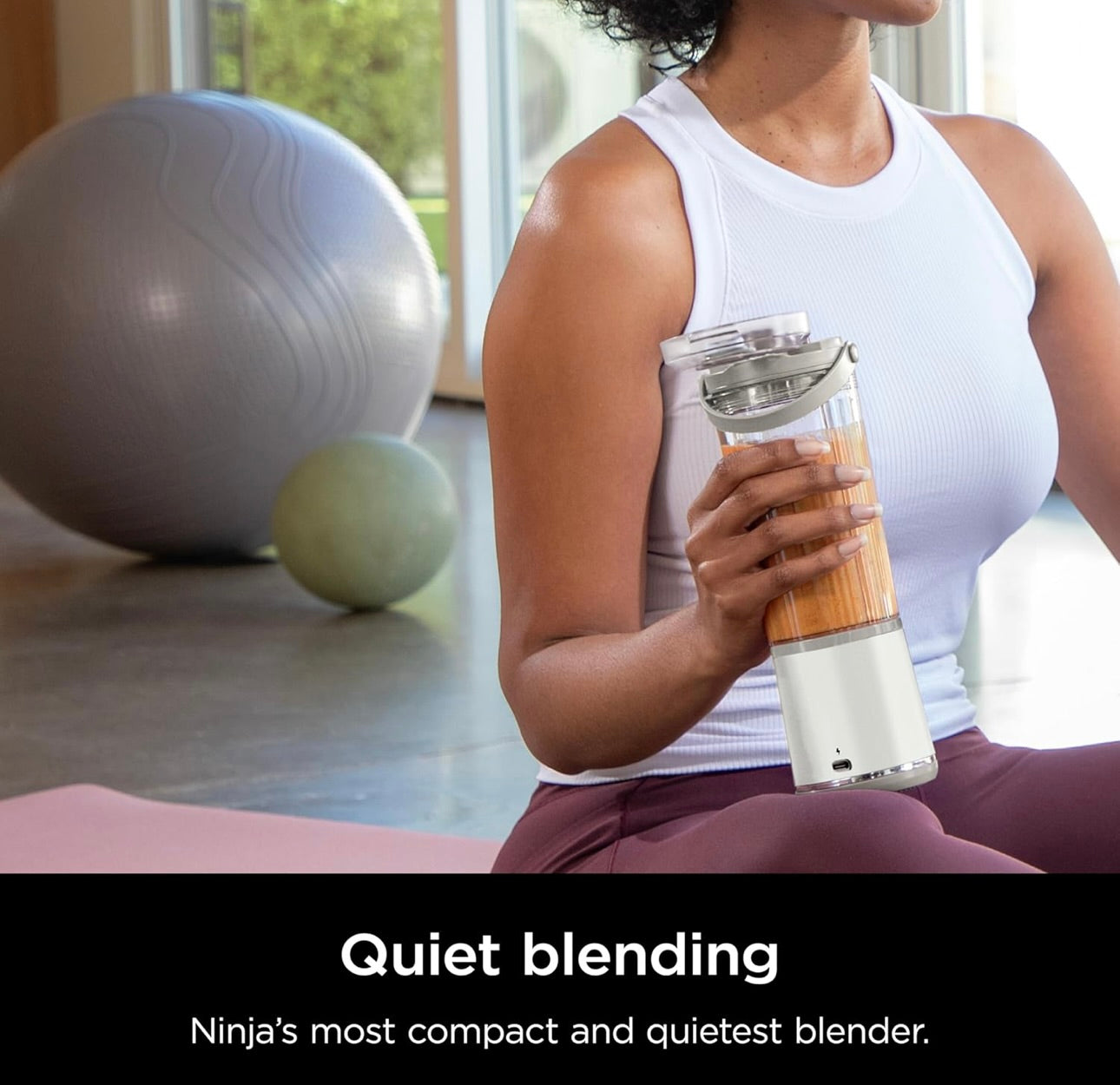 Ninja BC155PS Blast Two-Pack Portable Blender, Cordless, 18oz. Vessel, Personal Blender BPA Free, Leakproof-Lid & Sip Spout, Rechargeable, Dishwasher Safe Parts - Peach & Stone