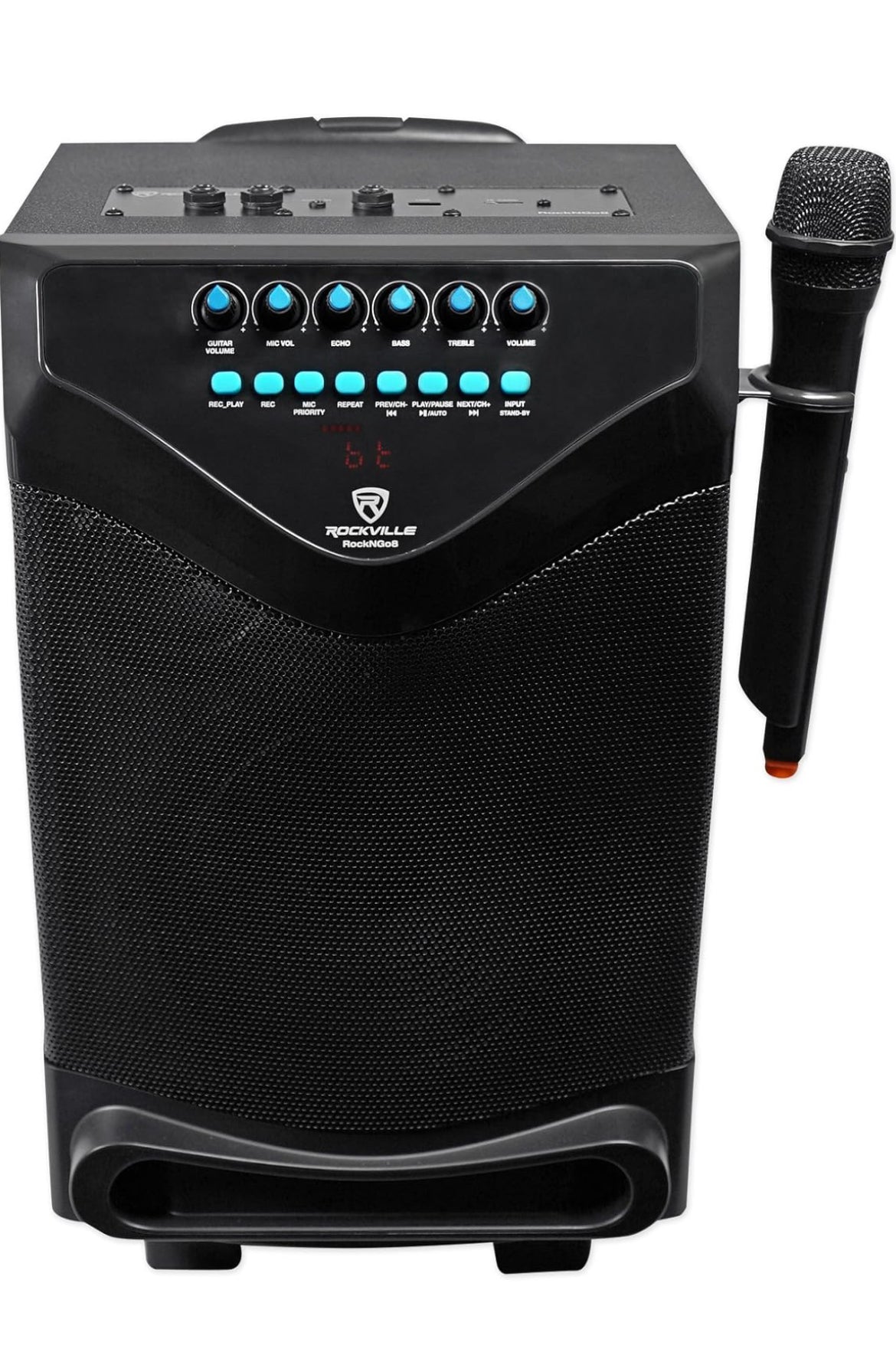 Rockville 8 INCHES Portable Rechargeable PA Speaker w Bluetooth + Wireless Mic - NEW
