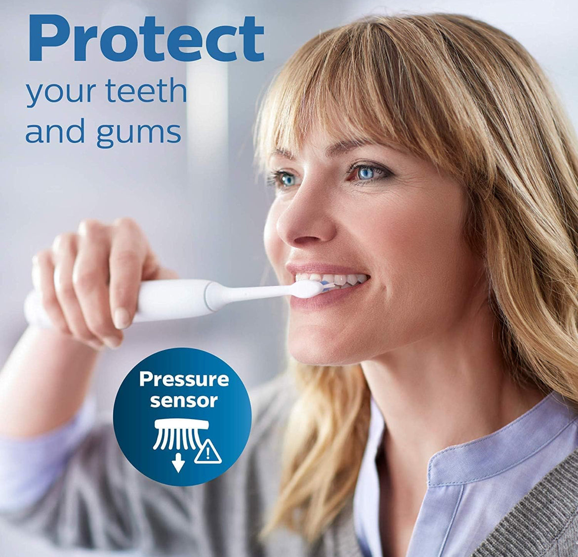Philips Sonicare ProtectiveClean 6500 Herlaaibare Elektriese Tandeborsel, met Druksensor, 3 Skoonmaakmodusse, SmarTimer en QuadPacer, 14 Dae Batterylewe, Laai-reistas, Pienk, HX6462/06