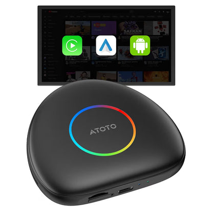 CB6C KI-boks draadlose CarPlay/AndroidAuto-adapter m/ YouTube, motorvideoboks GPS-navigasie uitbreidbaar tot 256GB