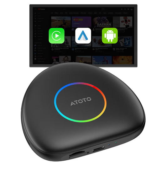 CB6C KI-boks draadlose CarPlay/AndroidAuto-adapter m/ YouTube, motorvideoboks GPS-navigasie uitbreidbaar tot 256GB