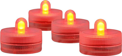 KITOSUN Submersible LED Lights cr2032 Battery Powered Underwater Waterproof LED Tea Light Candles for Events Wedding Centerpieces Vase Floral Xmas Holidays Home Decor Lighting(Pack of 12) (Red)
