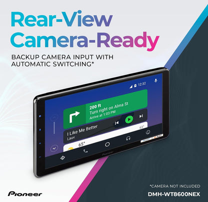 Pioneer DMH-WT8600NEX 10.1" HD Touchscreen Floating Display Car Stereo
Digital Multimedia Receiver, Wireless CarPlay & Android Auto, Amazon Alexa Built-In, Bluetooth, FLAC, Backup Cam, HD Radio
