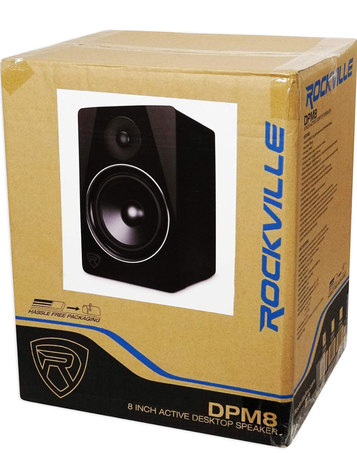 Rockville DPM8B 8" 2-Way 300W Black Active/Powered Studio Monitor Speaker