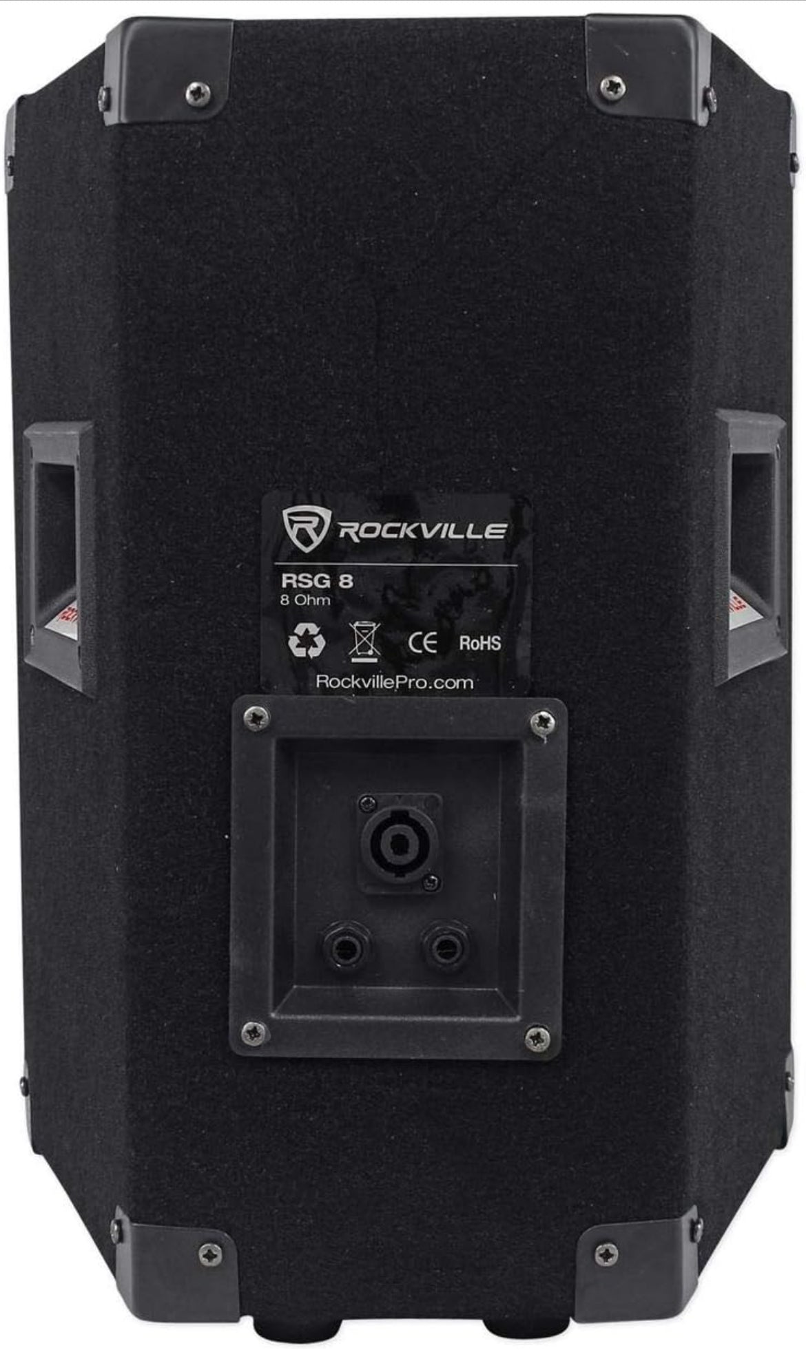 Rockville RSG8 8” 300W 2-Way 8 Ω Passive DJ/Pro PA Speaker, Pole Mountable, Black