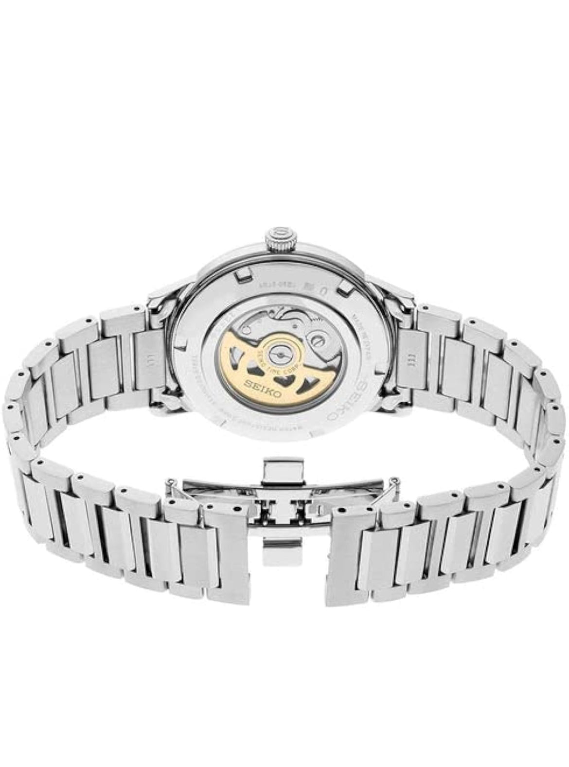 SEIKO Outomatiese Horlosie vir Mans - Presage Versameling - Lewendige Blou Wysplaat met Datumkalender, Vlekvrye Staal - Waterbestand 50M