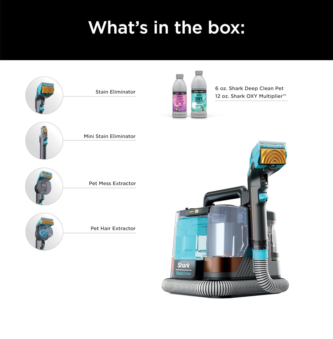 Shark StainStriker HairPro Portable Carpet, Upholstery & Area Rug Cleaner - Copper