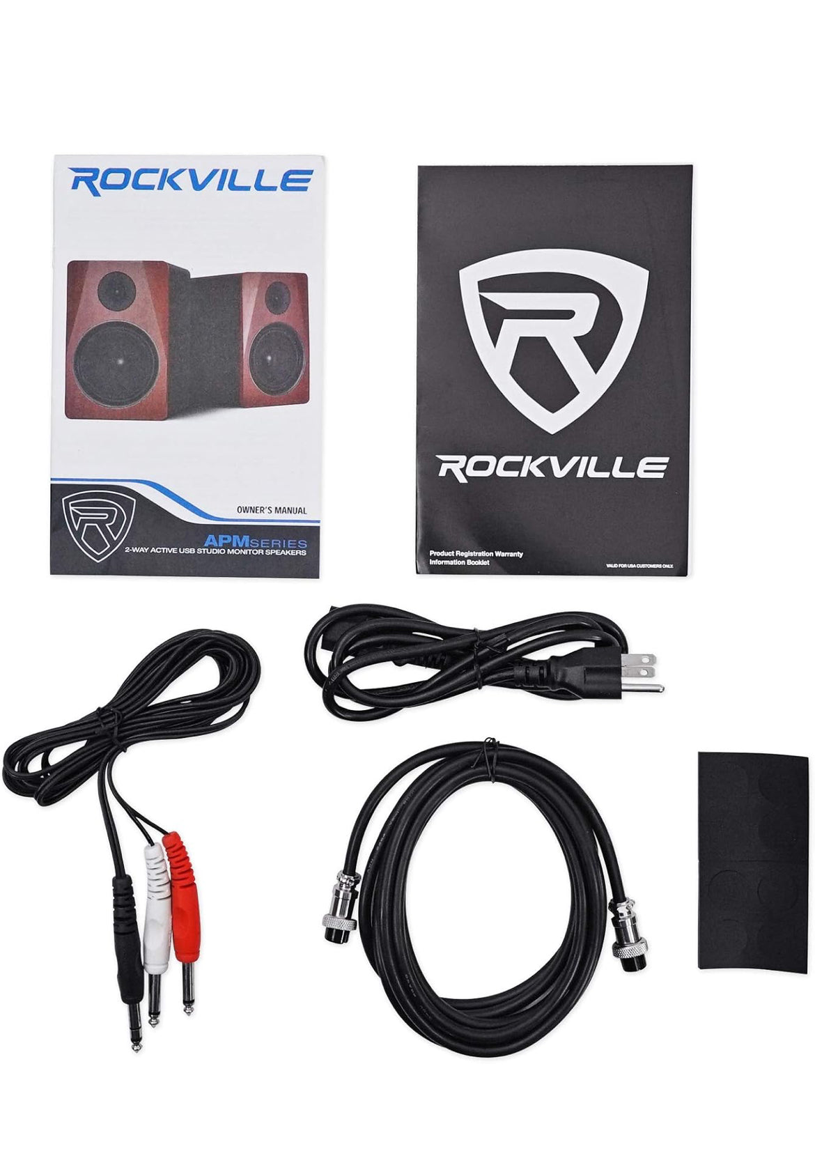Rockville 2 APM6W 6.5" 350W Powered Studio Monitors+Stands+Pads+Headphones