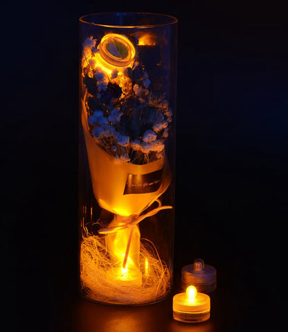 KITOSUN Submersible LED Lights cr2032 Battery Powered Underwater Waterproof LED Tea Light Candles for Events Wedding Centerpieces Vase Floral Xmas Holidays Home Decor Lighting(Pack of 12) (Yellow)