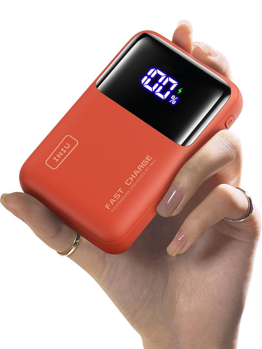 INIU Powerbank, 20000mAh 65W Ultraklein USB C Skootrekenaar- & Foon Draagbare Laaier, Vinnige Laai Vlug Cruiseskip Familie Benodigdhede Reispakket vir Kollege Studente Tiener Seuns Dogters, Oranje