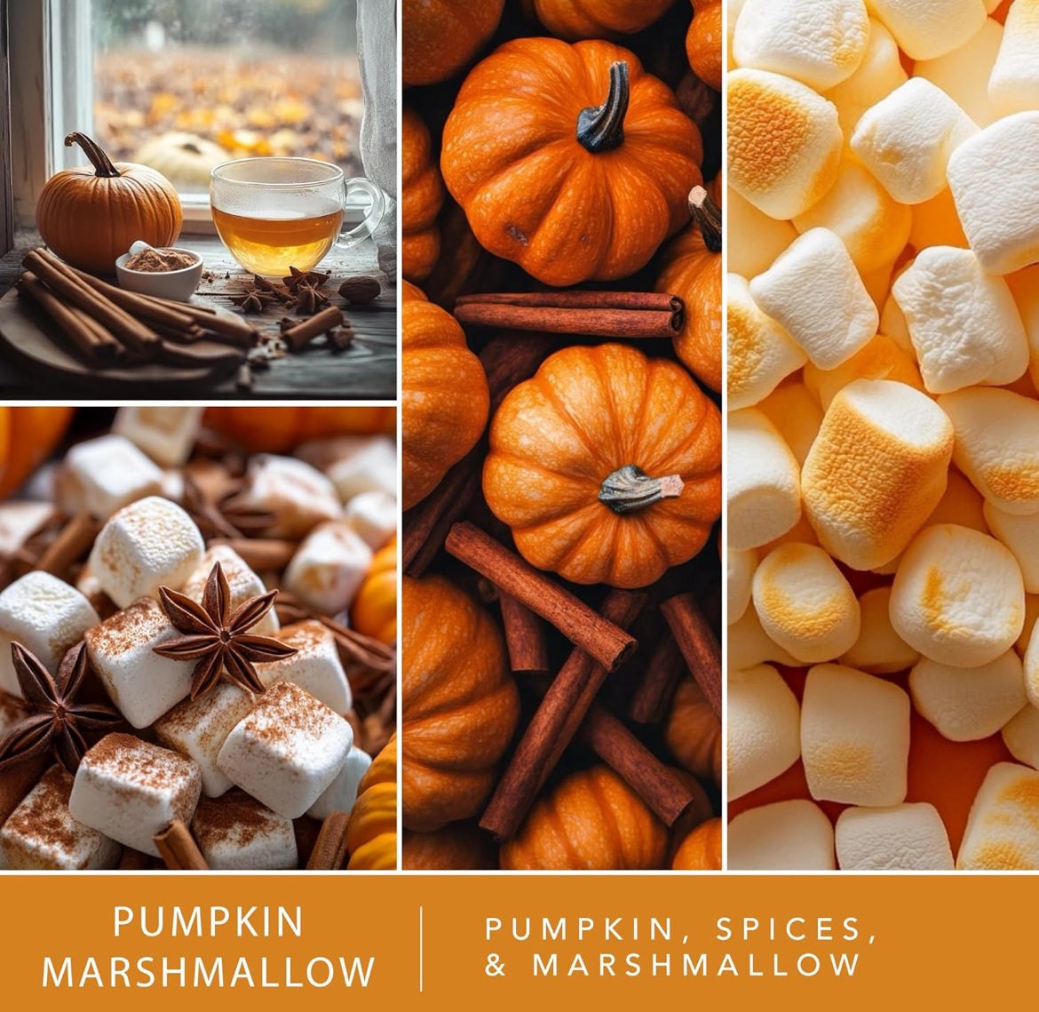Scentsationals Fall Wax Melts Long Lasting, Strong Scent Melts - Pumpkin Spice W/ Apple Muffins, Marshmallow, and Caramel (PACK OF 4)
