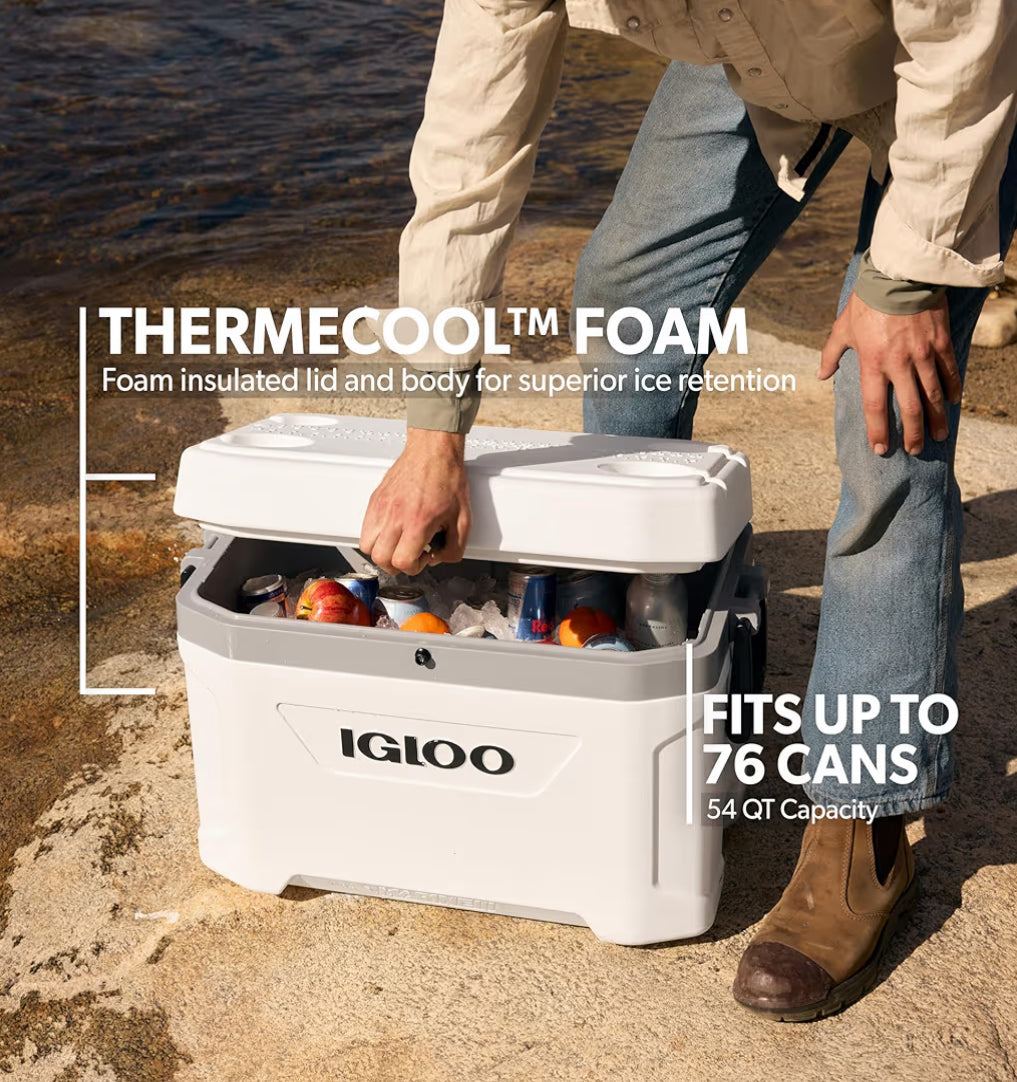 Igloo Marine Insulated Hard Shell Ice Chest Cooler - Great for Outdoors & Travel