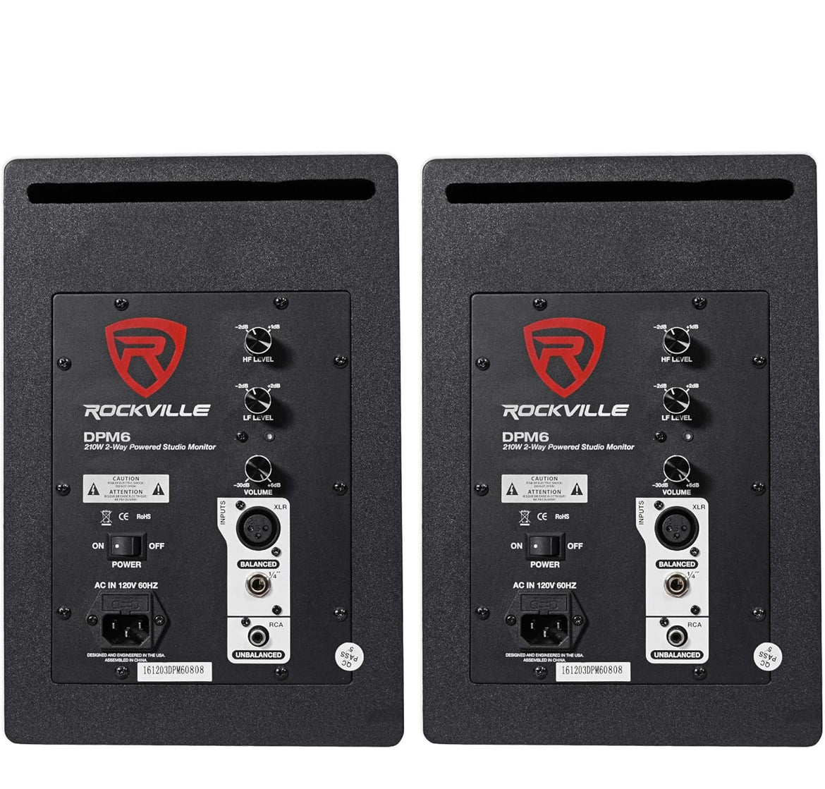 Rockville 2 DPM6W Dual Powered 6.5" 420 Watt Active Studio Monitors+Stands+Pads