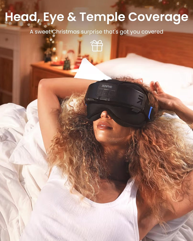 Eyeris Masc Head & Eye Massager - Headache Massager for Forehead Heated Face Mask with Heat, Massager Scalp Stress Relax