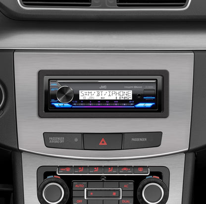 JVC KD-X38MBS Motor- & Maritieme Digitale Media-Ontvanger met Bluetooth, USB, SiriusXM Gereed, Versoenbaar met Amazon Alexa, Konformeel Bedekte PCB