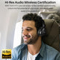 Hybrid Active Noise Cancelling Headphones, Wireless Over Ear Bluetooth, 40H Playtime, Hi-Res Audio Custom EQ, Comfort Fit Ear Cups (Black)