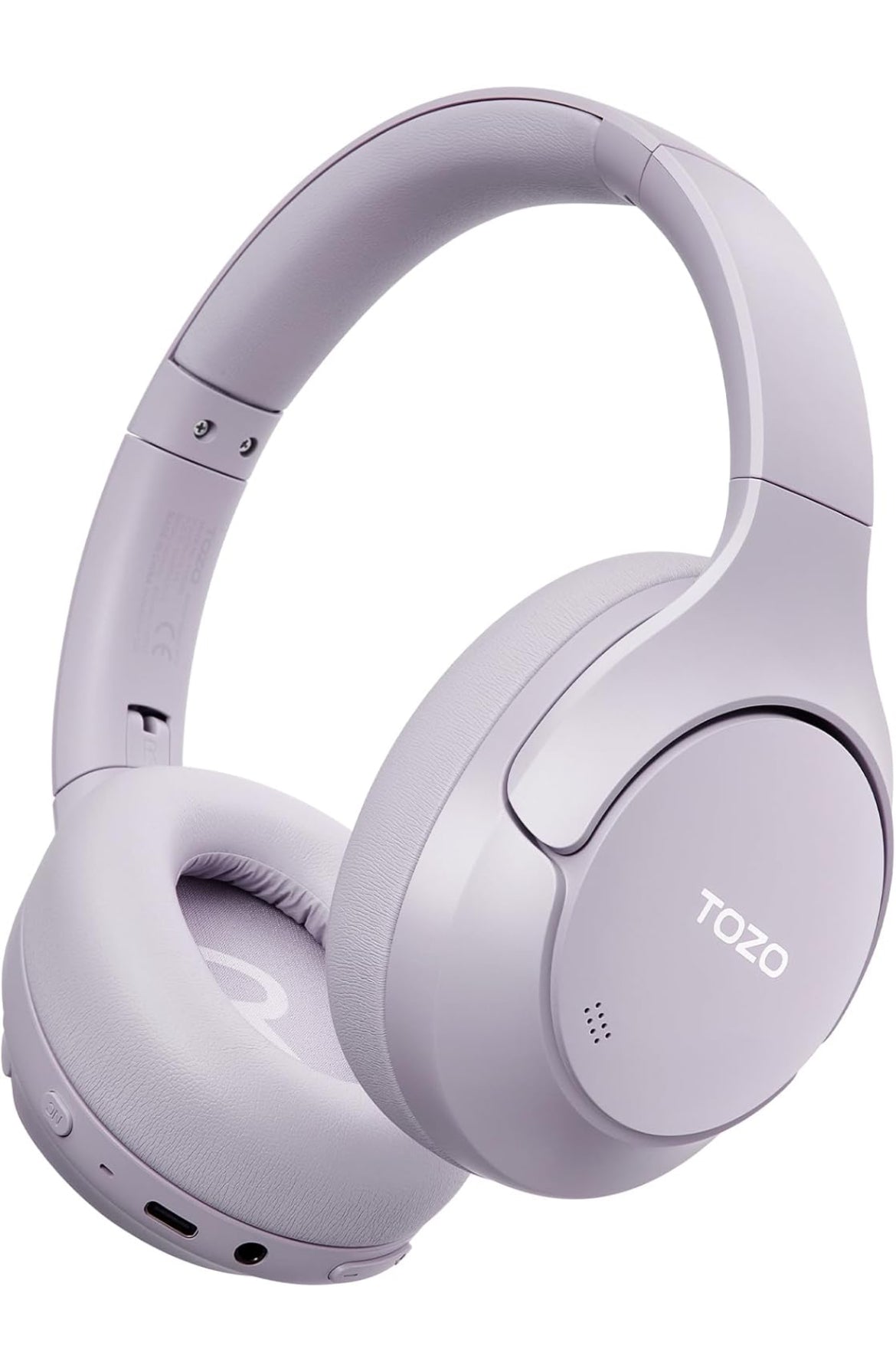 HT3 Hybrid Noise Cancelling Headphones, 90H Battery Life Over Ear Bluetooth 6.0 Foldable Headset, AI Voice Assistant - Light Purple