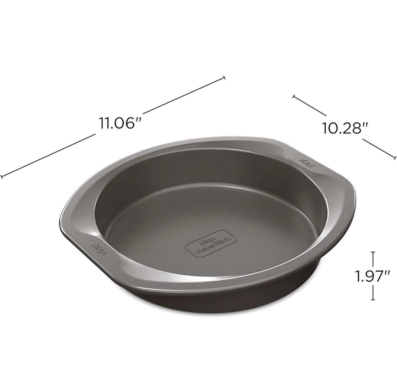 Ninja B30309 Foodi NeverStick Premium 9 duim Ronde Koekpan, Kleefvry, Oondveilig tot 260°C, Skottelgoedwasser-veilig, Grys
