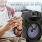 Rechargeable 8" Portable Bluetooth Speaker 500W Indoor/Outdoor Karaoke Machine Sound System - Multi-Color LED Party Lights, Mic Input, FM Radio, MP3/USB & Remote Control (Black)