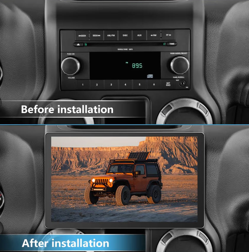 11.5" Car Radio Stereo 6GB+128GB for Jeep Wrangler JK 2007-2018 & Dodge Models - Wireless CarPlay/Android Auto
