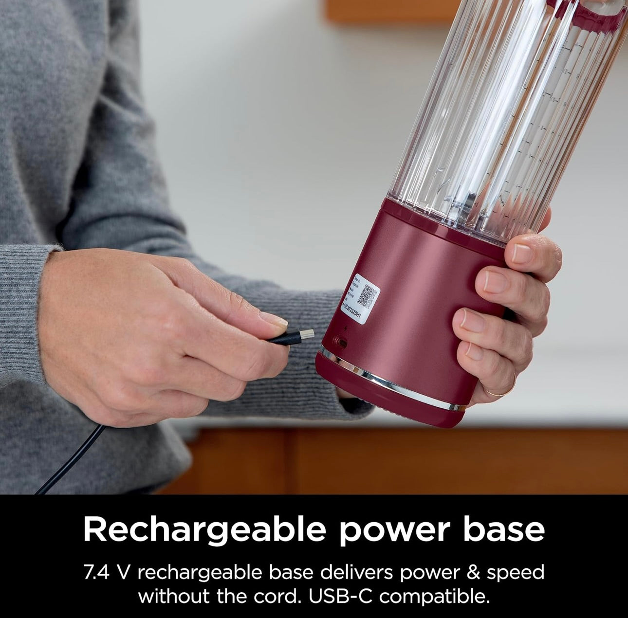 Ninja BC151CR Blast Portable Blender, Cordless, 18oz. Vessel, Personal Blender BPA Free, Leakproof-Lid & Sip Spout, USB-C Rechargeable, Dishwasher Safe Parts - Cranberry Red
