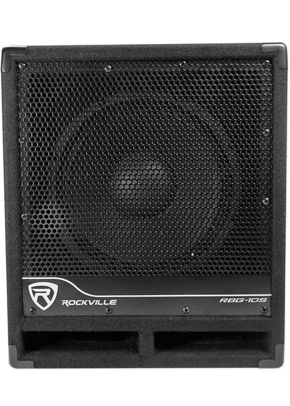 Rockville RBG10S Bass Gig 10" 1200w Aangedrewe PA Subwoofer DJ/Pro+Akoestiese Verhoger