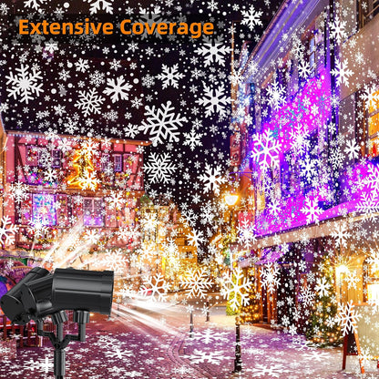 Christmas Outdoor Projector Lights, Dynamic IP65 Waterproof Snowflake Projector Decorations