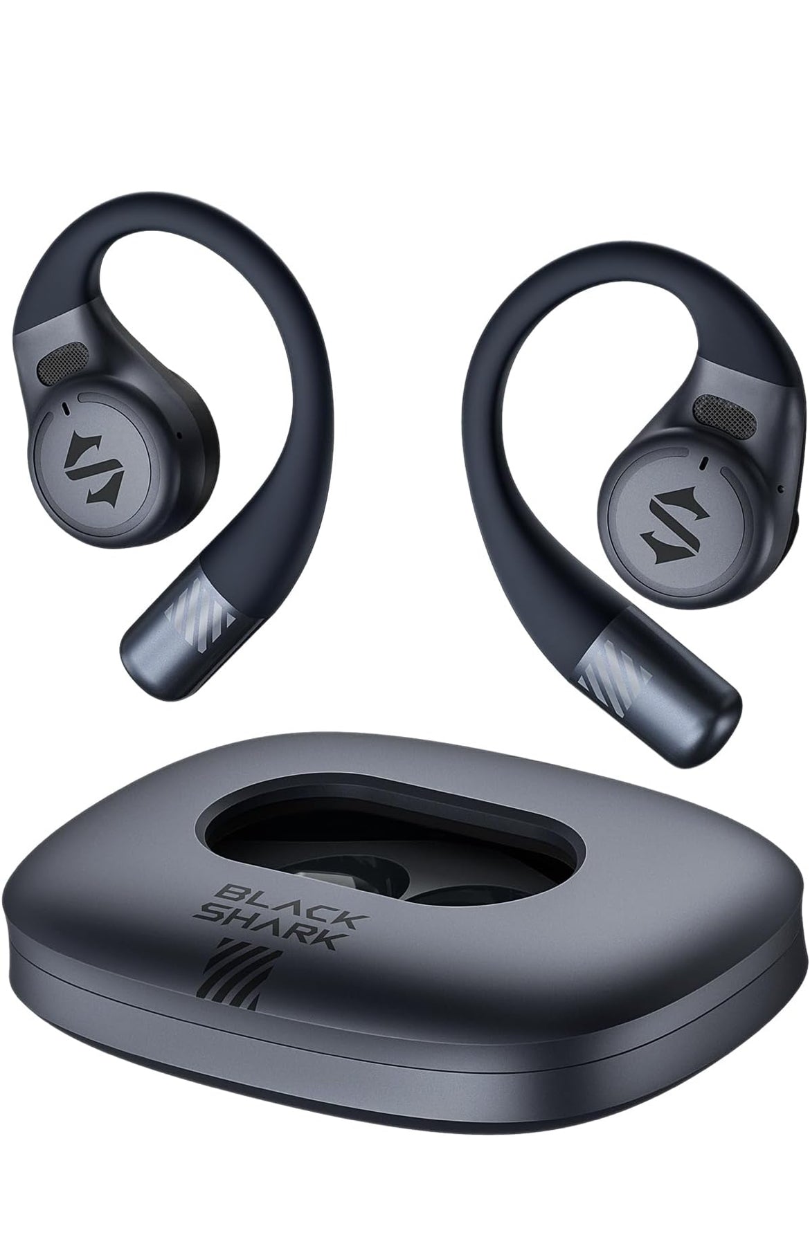 Black Shark Open Ear Headphones, Noise Canceling, Ultra-Thin Charging Case