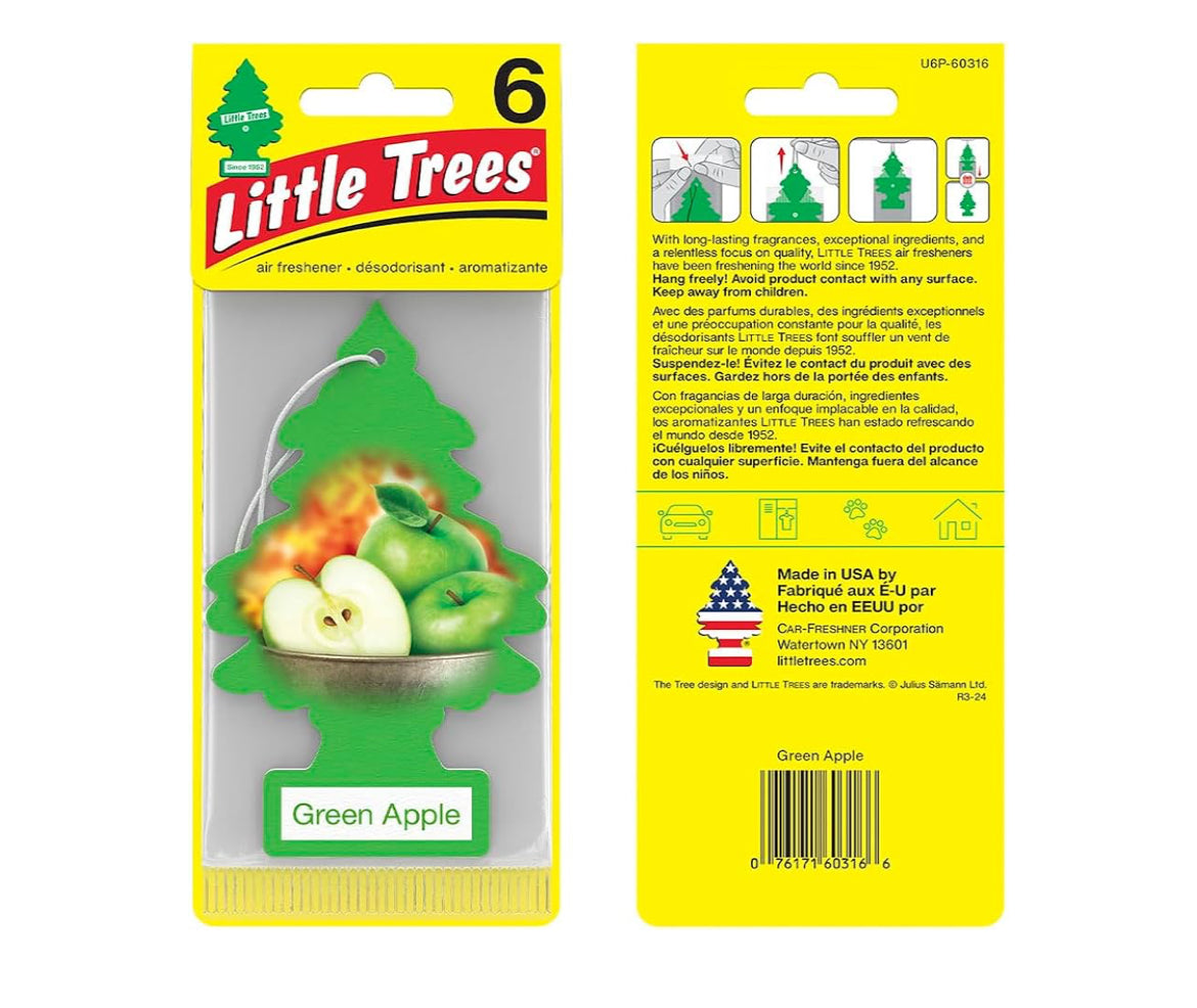 LITTLE TREES Motorlugverfrisser Hangerboom Langdurige Geur – Groen Appel (24)