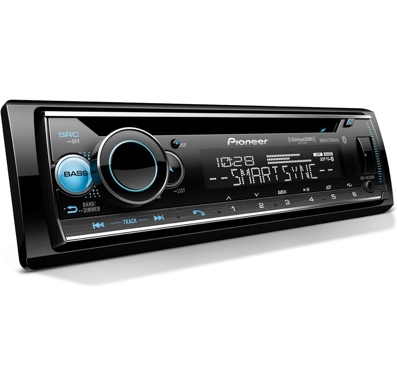 Pioneer DEH-S6220BS Single Din Stereo Receiver Bluetooth CD Player USB/AUX Inputs Apple Android Compatibility Hands-Free Calling