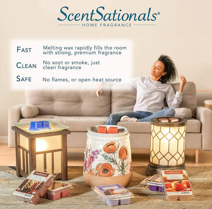 Scentsationals Wax Melt Warmer, Edison Collection Anchorage - Candle Wax Melter for Fragrance Cubes and Tarts